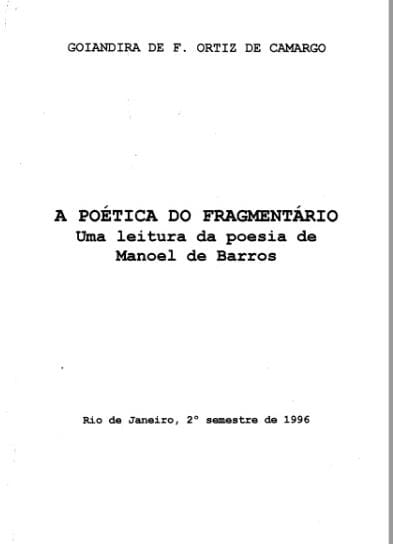 Tese de Goiandira Ortiz, 1996.